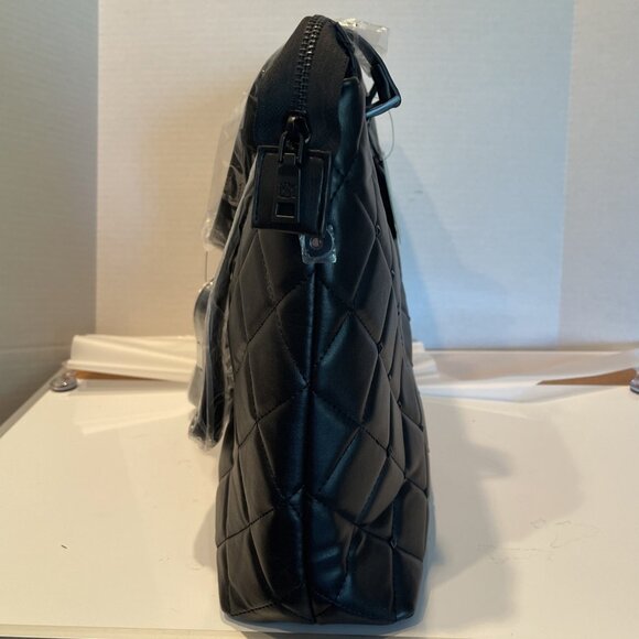 NWT Badgley Mischka Quilted‎ Tote Bag With Crossbody Strap, Black, $199 - Picture 5 of 16